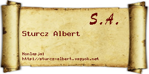 Sturcz Albert névjegykártya